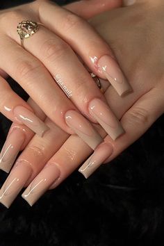 Rounded French Manicure, Nude Baddie Nails, Classy Baddie, Long Square Nails, Latest Nail Trends, Nude Nail Designs, Baddie Nails, Casual Nails, Work Nails