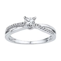 a white gold engagement ring with diamonds