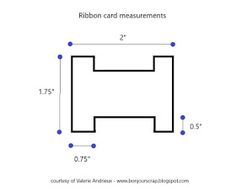 a diagram showing the width and height of a ribbon card measurements