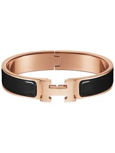 Gender: Women   Brand: HERMES   Product Name: Clic H Bracelet Rose Gold Noir   Bags Alora Code: 38619316   Color: black   Composition: Metal, Enamel   Origin: France   Features: Bangle bracelet   Designer Style ID H700001FO01 Pretty Stacks, H Bracelet, Bracelet Stacks, Bracelet Rose Gold, Hermes Birkin 30, Rose Gold Hardware, Rose Gold Bracelet, Timeless Handbag, Luxe Fashion