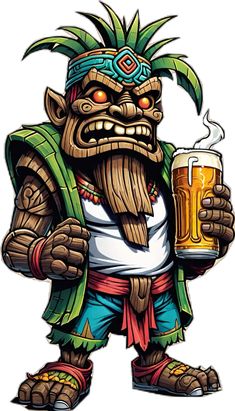 an image of a cartoon character holding a beer