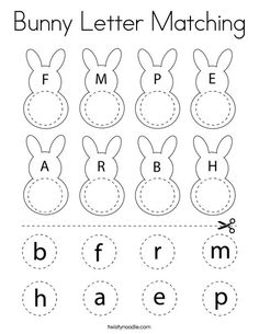 the bunny letter matching worksheet