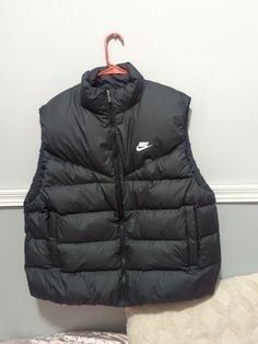 Nike Sportswear Therma-FIT Women's Down Vest, Size XL, Black, $150 NWT. Black Sportswear Vest For Streetwear, Black Vest For Winter Outdoor Activities, Black Winter Vest For Outdoor Activities, Winter Black Vest For Outdoor Activities, Black Sports Vest For Winter, Black Athleisure Outerwear For Winter Sports, Black Winter Sports Vest, Functional Black Winter Vest, Nike Black Outerwear For Winter Sports