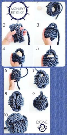 instructions to make a knotted knot with yarn