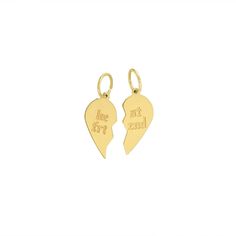 10x18mm Best Friend Split Heart Friendship Charm Pendant 14K Yellow Gold * Metal : Real 14K Yellow Gold (Properly Stamped, 14K) * Condition : Brand New * Finish : Polished * Avg Weight : 1.85 grams * Length : 18mm * Width : 10mm All of our items are brand new and are shipped with a gift box. Romantic Connection, Deep Friendship, Bff Necklaces, Best Friend Necklaces, Couple Necklaces, Couple Jewelry, Friend Necklaces, Charm Necklaces, Lyric Video