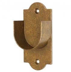 an antique brass door handle on a white background