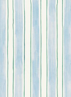 a blue and green striped wallpaper with vertical stripes