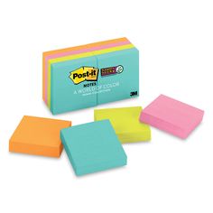 post - it super sticky notes in assorted colors