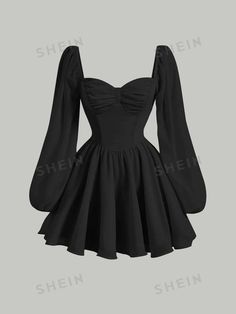 Grade 8 Grad Dresses Short, Short Frocks, Grad Dresses Short, Cute Black Dress, Dress Party Night, Black Short Dress, Easy Trendy Outfits, Grad Dresses, Black Long Sleeve Dress