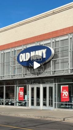 an old navy store on the corner of a street