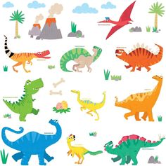 an image of dinosaurs in the wild