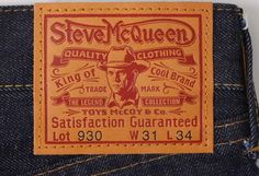 Joe McCoy - Steve McQueen patch Pant Patches, Cockney Rhyming Slang, Steve Mcqueen Style, Jeans Label, Labels Clothing, Cap Logo, Jeans Pant, Mc Queen