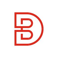 the letter b is made up of two letters, one red and one white with black lettering