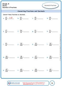 the worksheet for adding fraction numbers to one hundred and two thousandthss