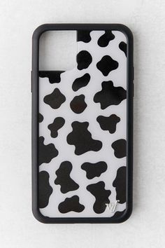 a black and white cow print phone case