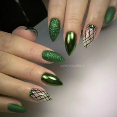 Green On Short Stiletto Nails * 34 Short Stiletto Nails Trendy Ideas * See more ideas on our blog!! #naildesignsjournal #nails #nailart #naildesigns #frenchnails #coffinnails #almondnails #ombrenails #gelnailcolors #gelnails #acrylicnails #nailpolish #pinknails #stilettonails #shortstilettonails