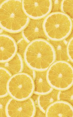 many slices of lemon are arranged in a pattern