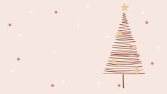 a christmas tree on a pink background with gold stars