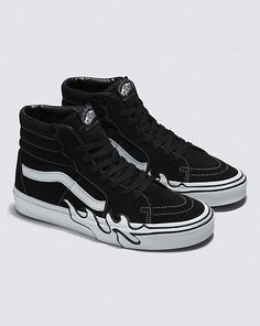 Vans Sk8 Hi Outfit Guys, Vans Sk8 Hi Outfit, Sk8 Hi Outfit, Vans Skate Hi, Graduation Shoes, Black High Top Shoes, Bestie Outfits, Tenis Vans, High Top Shoe