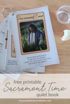 an image of a card with the text free printable sacrament time quiet book