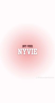 the ny - vee logo is shown in white on a pink and red background