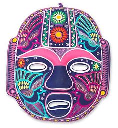 a colorful mask is shown on a white background