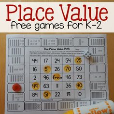 a printable place value game for k - 2 with the words free games for k - 2