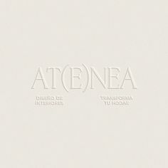 the words atenea are written in white on a light gray background, and there is no image here to provide a caption for