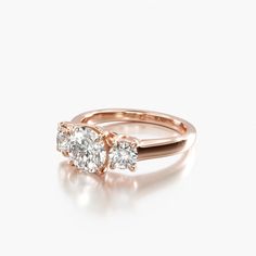 two stone engagement ring set in rose gold