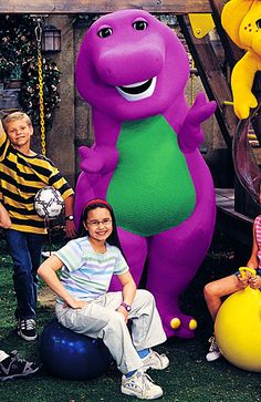 children sitting on inflatable toys with the words, i baney and friends