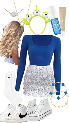 a fashion look from may 2013 featuring blue top, white skirt and converse sneakers brows us at shopbop com