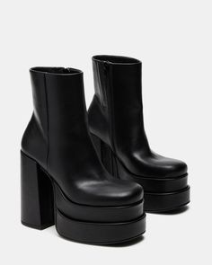 COBRA Black Platform Bootie | Women's Platform Bootie – Steve Madden Feelin Groovy, Steve Madden Store, Take It Back, 70s Style, Swag Shoes, Black Platform, 5 Inch Heels, Platform Boots, 70s Fashion