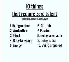 the ten things that require zero talent