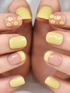 Yellow Nail, Daisy Nails, Colorful Nails, Purple Nail