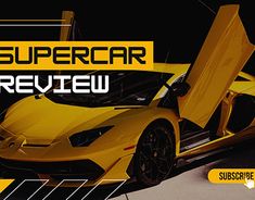 a yellow sports car with the words supercar review