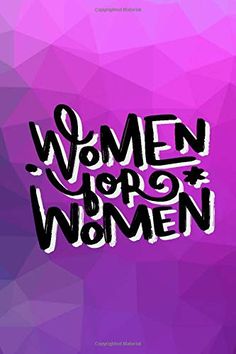 the words women are written in black ink on a purple and pink background with triangles