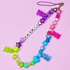 Gummy Bear Rock Phonecord - ROCKmint Pulseras Kandi, Accesorios Aesthetic, Phone Charms, Gummy Bear, Gummy Bears, Phone Charm, Beaded Bracelet, Crochet Necklace