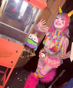 Rave Clown Outfit, Clown Rave Outfit, Rave Inspo Outfits, Clowncore Fashion, Clown Outfit, Rave Fit, Clown Clothes, Rave Fits, Cute Clown