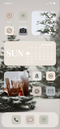 an iphone screen with the calendar on it and icons displayed in different colors, shapes and sizes