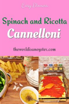 spinach and ricotta cannelloni recipe with the title