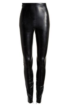 These latex leggings have zippers along the inside of the hems that further the edgy vibe of this curve-sculpting look. Exclusive retailer Pull-on style 100% latex Dry clean Imported Látex Pants, Latex Bell Bottom Pants, Tight Leggings With Zipper Closure, Latex Black Pants, Luxury Full-length Faux Leather Pants, Stretch Full-length Black Leather Pants, Latex Leggings, House Of Cb, Fabric Gift Bags