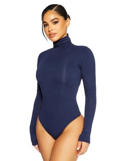 NAVY|5 Black Full Bodysuit, Winter Bodysuit, Navy Turtleneck, Bodycon Bodysuit, Turtleneck Bodysuit, Bodysuit Jumpsuit, Naked Wardrobe, Full Body Suit, Sleek Fashion