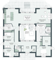 the floor plan for an apartment with three bedroom and two bathroom areas, including one living room