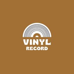 the vinyl record logo on a brown background