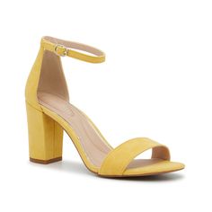 Kelly & Katie-Hailee Sandal Find the perfect hue to make your style pop with the Hailee sandal from Kelly & Katie. Featuring a classic two-piece silhouette and block heel, these heels are versatile enough to pair with any outfit. Yellow Block Heel Sandals With Medium Width, Yellow Block Heel Sandals Medium Width, Yellow Sandals With Medium Width And Block Heel, Yellow Medium Width Block Heel Heels, Yellow Block Heels, Spring Heels, Marigold Yellow, Yellow Heels, Beautiful Sandals