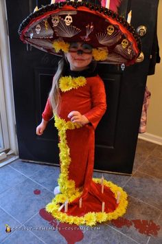 Beautiful La Muerte Book of Life Costume Wanda Jackson, Red Velvet Fabric, Nana Birthday, Homemade Costumes, Creative Valentines