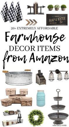 farmhouse decor items from amazon with text overlay