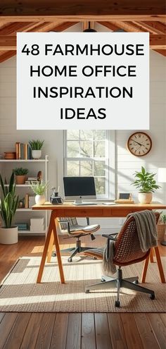 Draw inspiration from the home office inspiration modern farmhouse style, mixing sleek modern elements with rustic farmhouse details for a productive and inviting space.