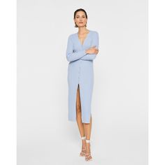 Discover great products at the best prices at Dealmoon. Club Monaco Ribbed Cardigan Dress. Price:$149.00 at Club Monaco Club Monaco Women, Cardigan Dress, Dress Light Blue, Ribbed Cardigan, Sleek Fashion, Modern Outfits, Dress With Cardigan, Tiered Dress