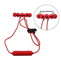 the red earphones are connected to each other and have two wires attached to them